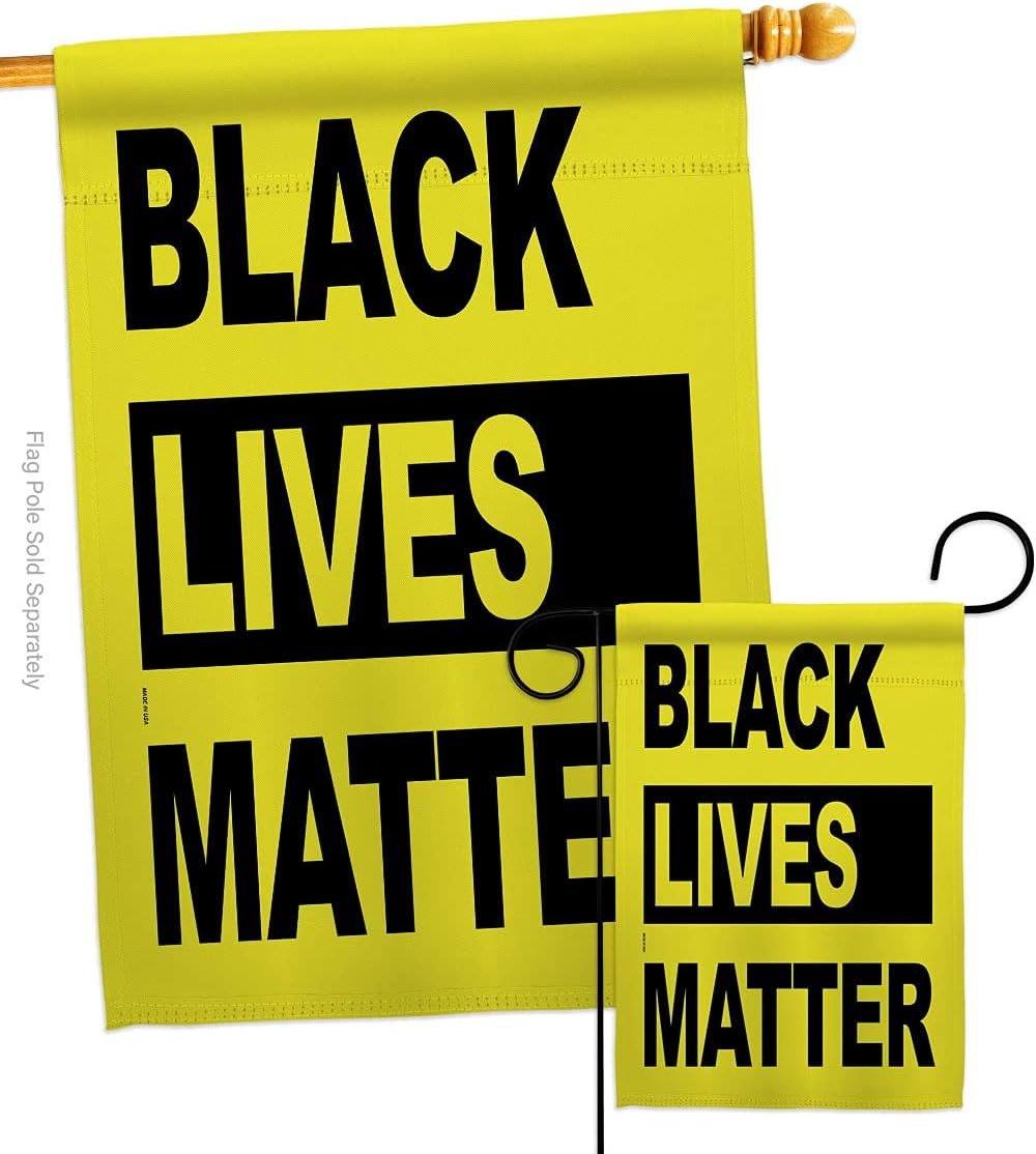 Black Lives Movement Garden House Flag Set Support Cause BLM Anti Racism Revolution Equality Social Decoration Banner Small Yard Gift Double-Sided, 1 x 1 x, Thick Fabric