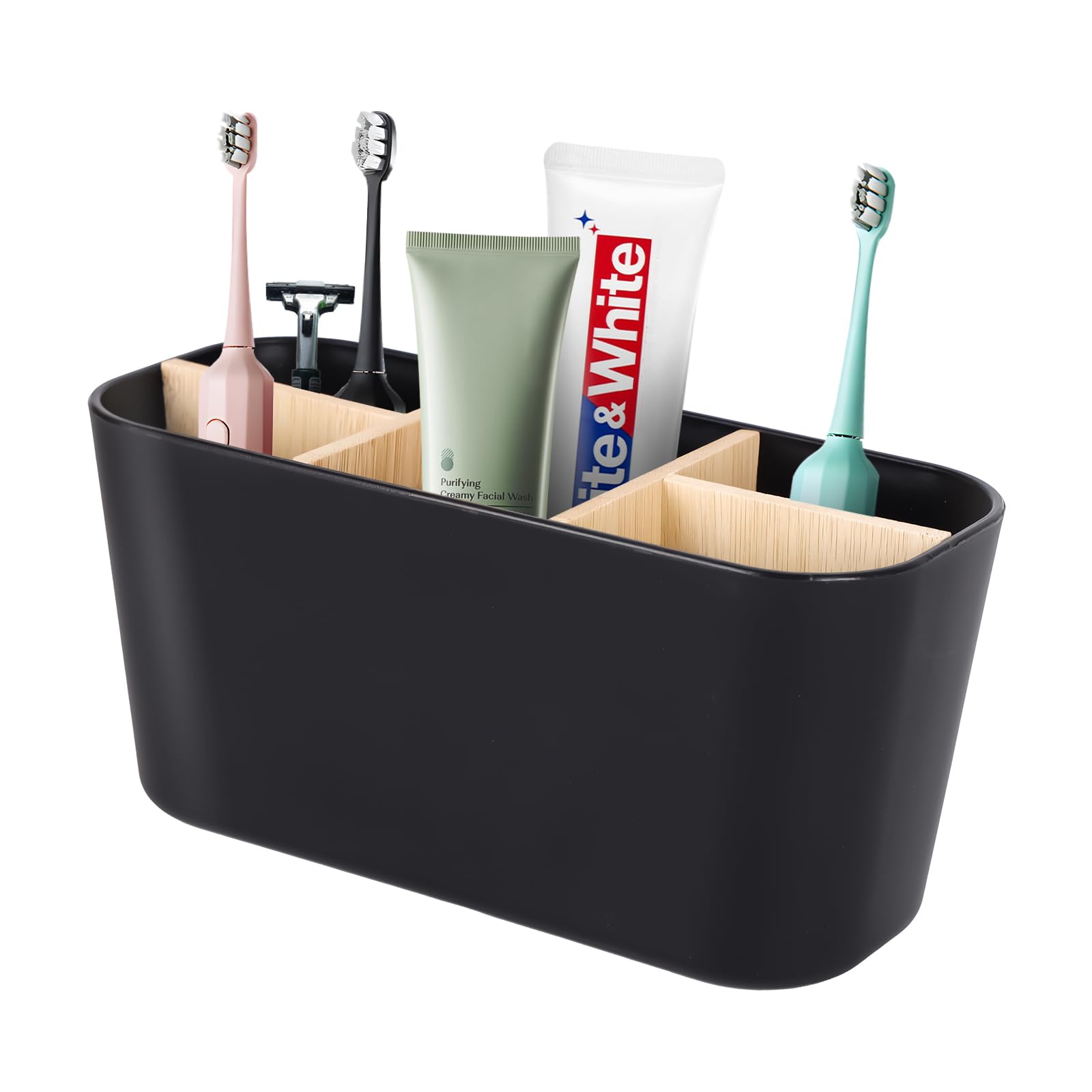 Toothbrush Holders for Bathrooms Bamboo Toothbrush and Toothpaste ...