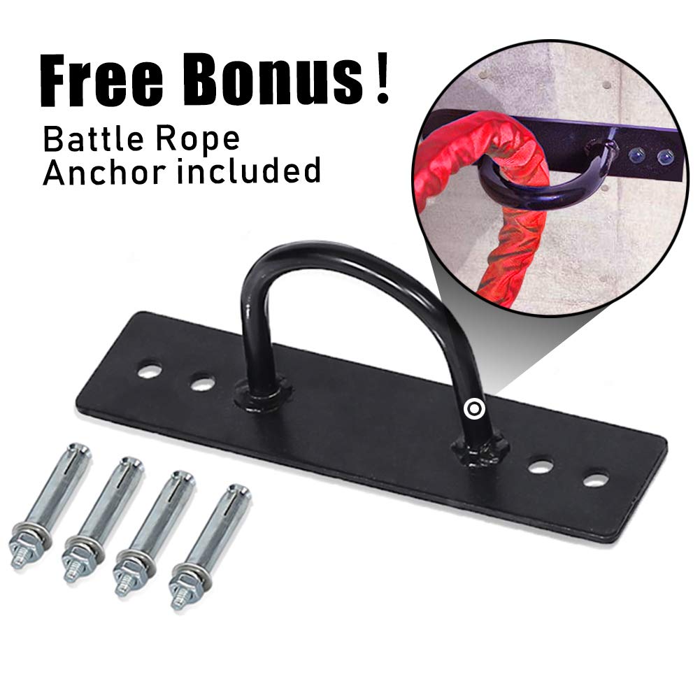 CCLIFE ZERRO Cuerda de Batalla Entrenamiento Poliéster Ultra Resistente Battle Rope Cuerda Batalla 9m Diámetro 38mm -Ancla Incluida-ZERRO