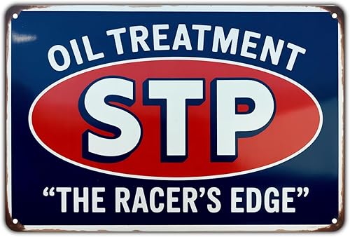 STP - Letrero de metal para tratamiento de aceite, diseño vintage de carreras automotrices, para jardín, patio, bar, porche, hogar, dormitorio,