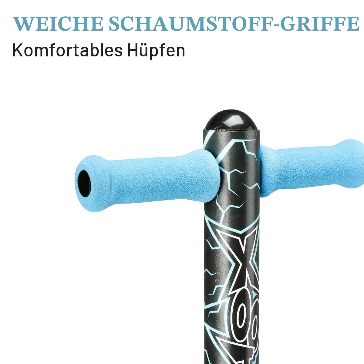 Xootz Pogo Stick Volt-Design für Kinder, weicher Schaumstoff-Lenker, ab 5 Jahren, bis 35 kg
