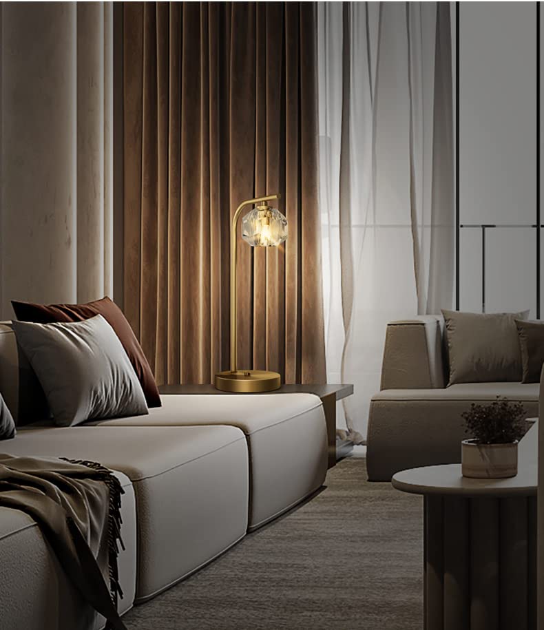 CITRA Desk Table Lamp with Sturdy Glass Shade Gold Base for Home and Office Use - Warm White