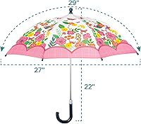 Vista 78 de Stephen Joseph, Paraguas para niños pequeños con cierre sin pellizcos y diseño colorido