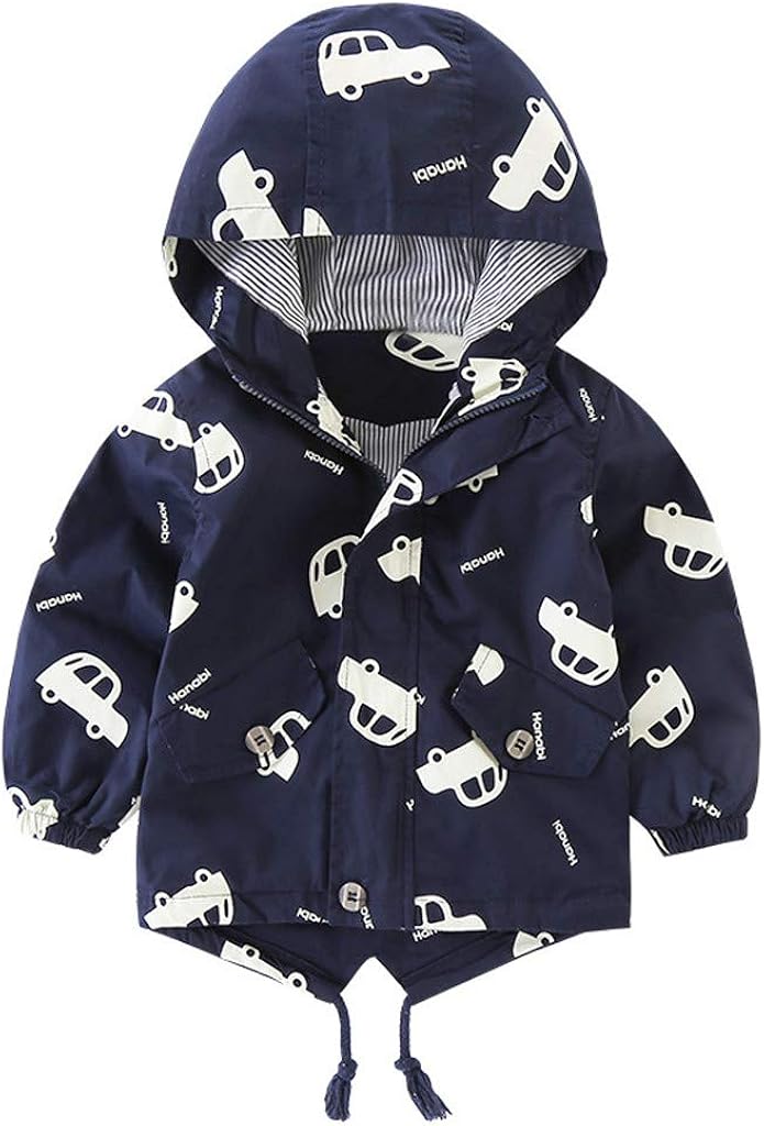 Kids Baby Boys Autumn Winter Car Print Jacket Coat Kids Tops Outwear