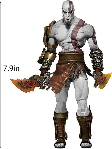Miniatura 4 de god war - Figura de acción a escala de 7.9 pulgadas, Kratos con cabeza reemplazable