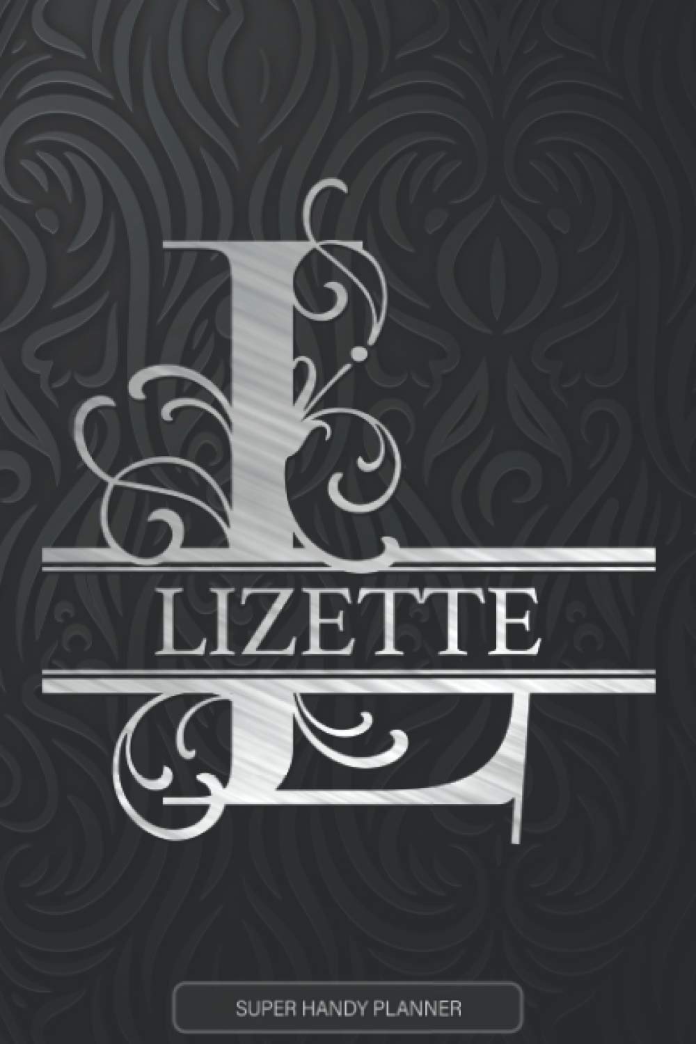 Lizette: Monogram Silver Letter L The Lizette Name - Lizette Name Custom Gift Planner Calendar Notebook Journal