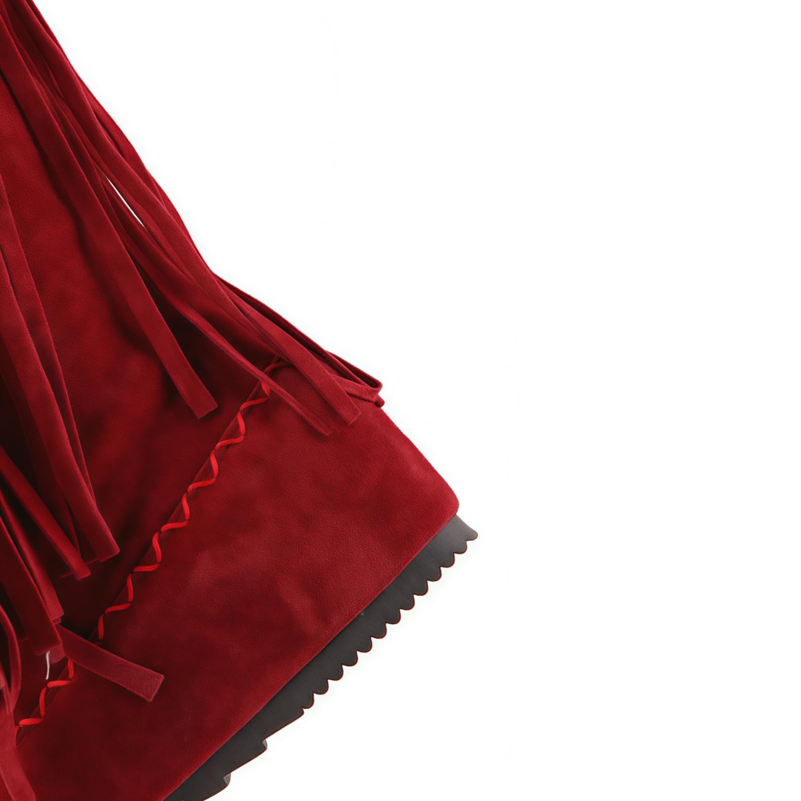 Mujeres Suede Fringe Botas Estilo Occidental Tassel Montar Botas de Vaquera Tirar de Botas de Moda de Caldero Medio para Otoño Invierno