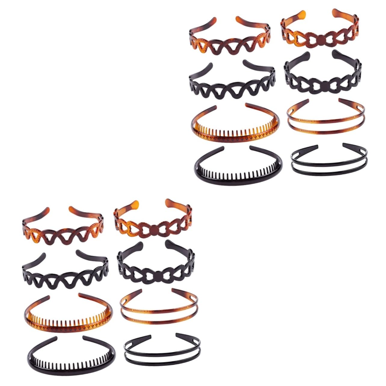 FOMIYES 2 Set - Fascia Per Con Personalità Per Donne E Uomini A Forma Di Onda Per L'uso Quotidiano 8 Pezzi * 2