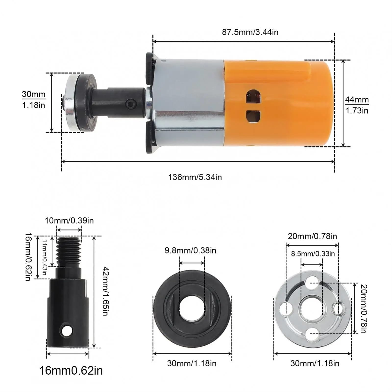 Silnik 775 DC 12V 24V DIY elektryczne narzędzie do polerowania akcesoria z mikrosilnikiem M10 uchwyt korbowodu, nakrętki kołnierzowe do wiercenia
