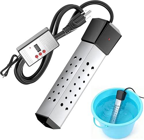 2000W Immersion Water Heater with Thermostat & Timer Control &