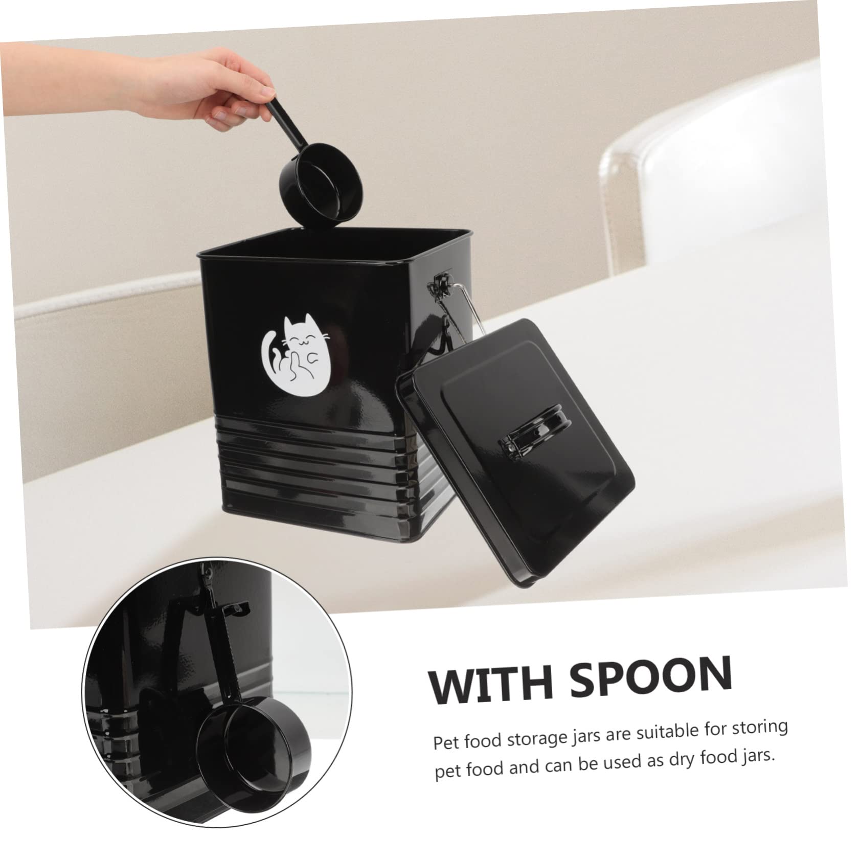 1set Contenitore Per Snack Di Gatti e Cani Pratico Con Cucchiaio Design Leggero e Sicuro Per Alimenti Animali Domestici Per Casa e Cucina Resistente e Facile Da Trasportare