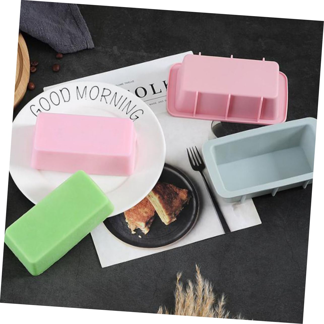 Unomor 2pcs Silicone Baking Mold Rectangular Toast Molds for Mousse Cake and Bread Food-grade Silicone and Easy to and Use for Home Baking