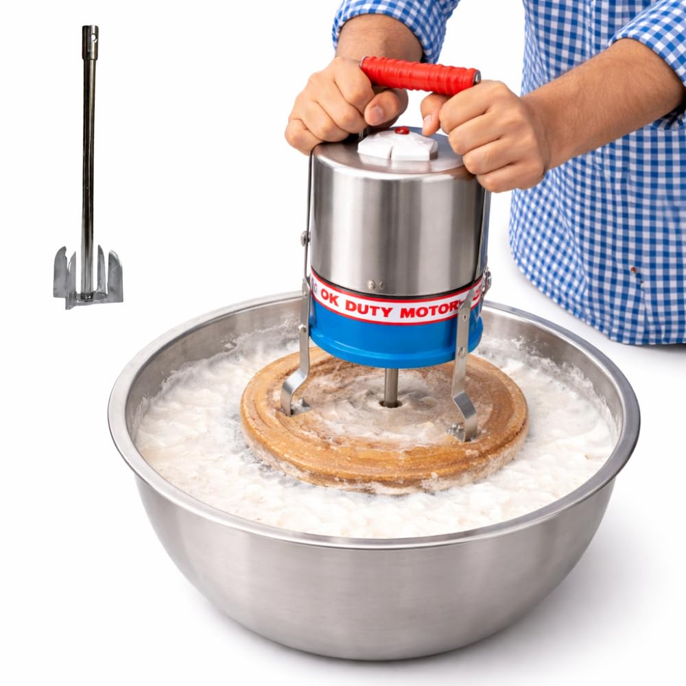 Drumstone 𝟏𝟓-𝐘𝐞𝐚𝐫 𝐋𝐨𝐧𝐠-𝐋𝐢𝐟𝐞 𝐖𝐚𝐫𝐫𝐚𝐧𝐭𝐲 Electric Lassi Maker 125W, Buttermilk Maker Machine with Heavy Duty Copper Motor, Butter Maker Machine for Curd Cream, Kitchen Churner-picture-15