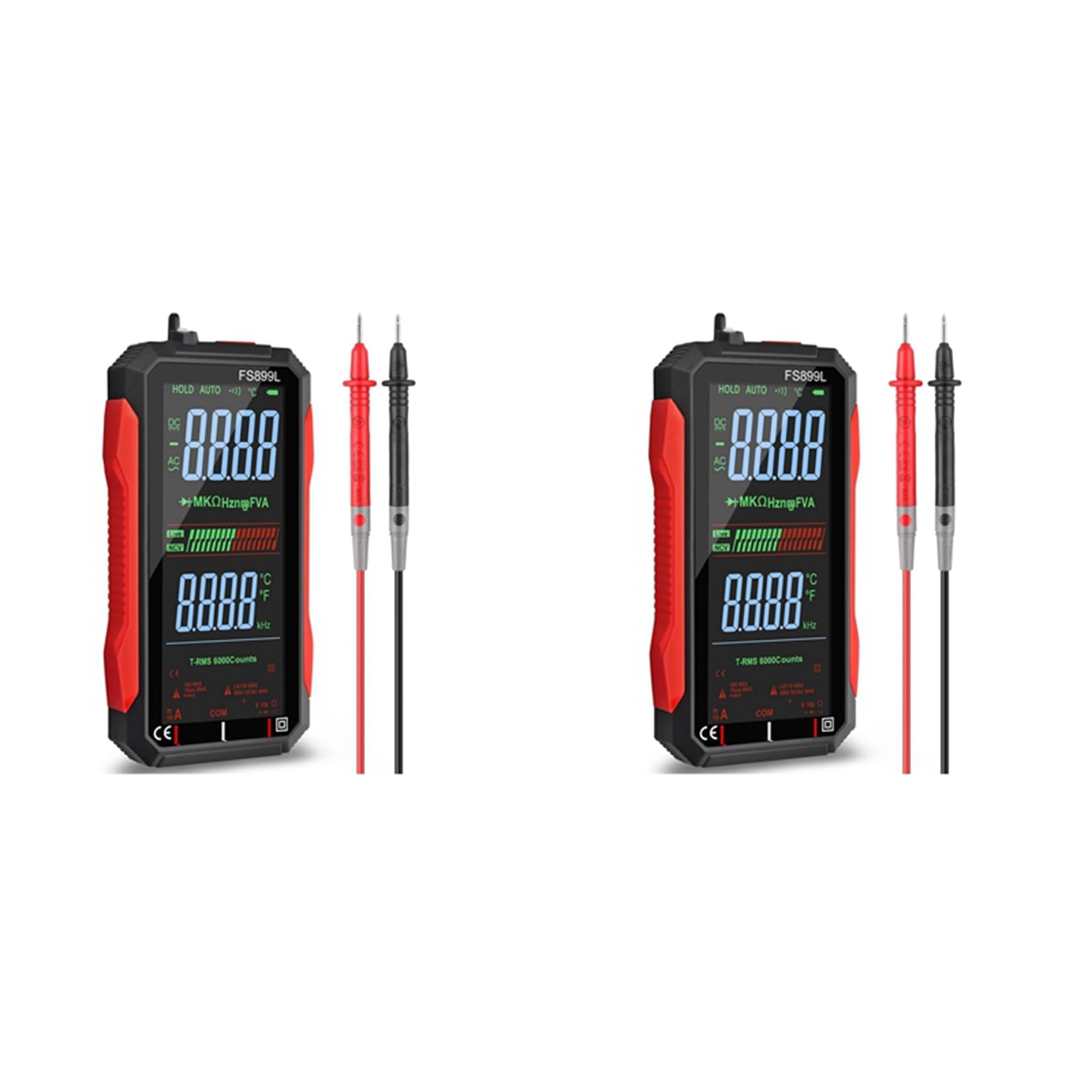 Jnchdghwa Black 2X Usb Multimeter Digital Voltmeter With 4.8Inch Lcd Screen Multi Tester Capacitance Resistance Frequency Voltage Tester