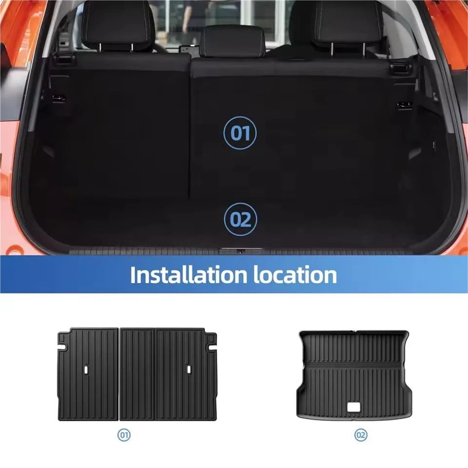 Alfombrilla Protector Maletero para Xpeng G6 Almohadilla Protectora Respaldo Asiento Trasero Forro Carga Alfombrilla Maletero Alfombrillas TPE Coche Accesorios Interior(Trunk Mat 1pc)