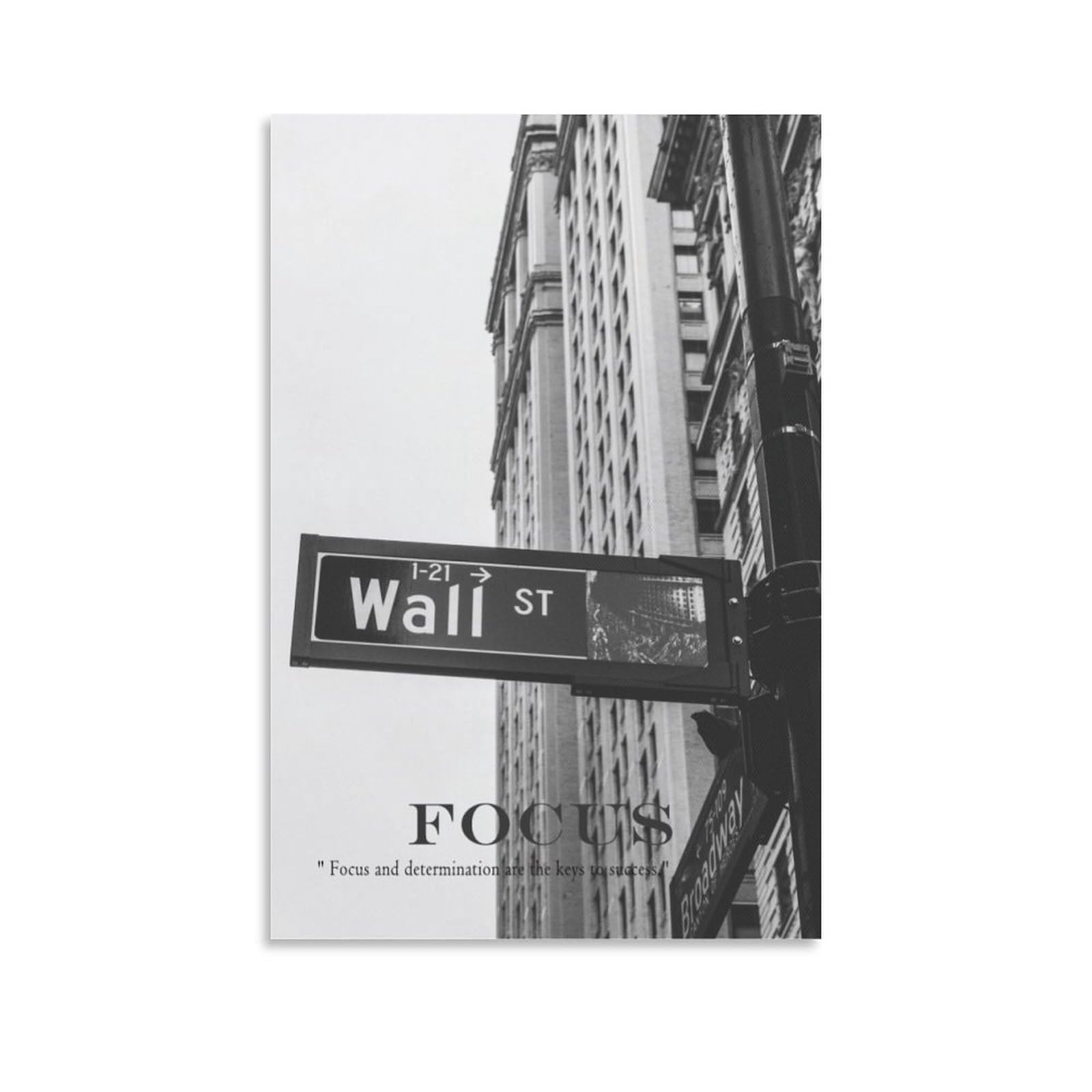 Stock Market Wall Steet Sign New York Motivational Posters The Way To Victory Office Decor Canvas Wall Art Prints for Wall Decor Room Decor Bedroom Decor Gifts Posters 12x18inch(30x45cm) Unframe-sty