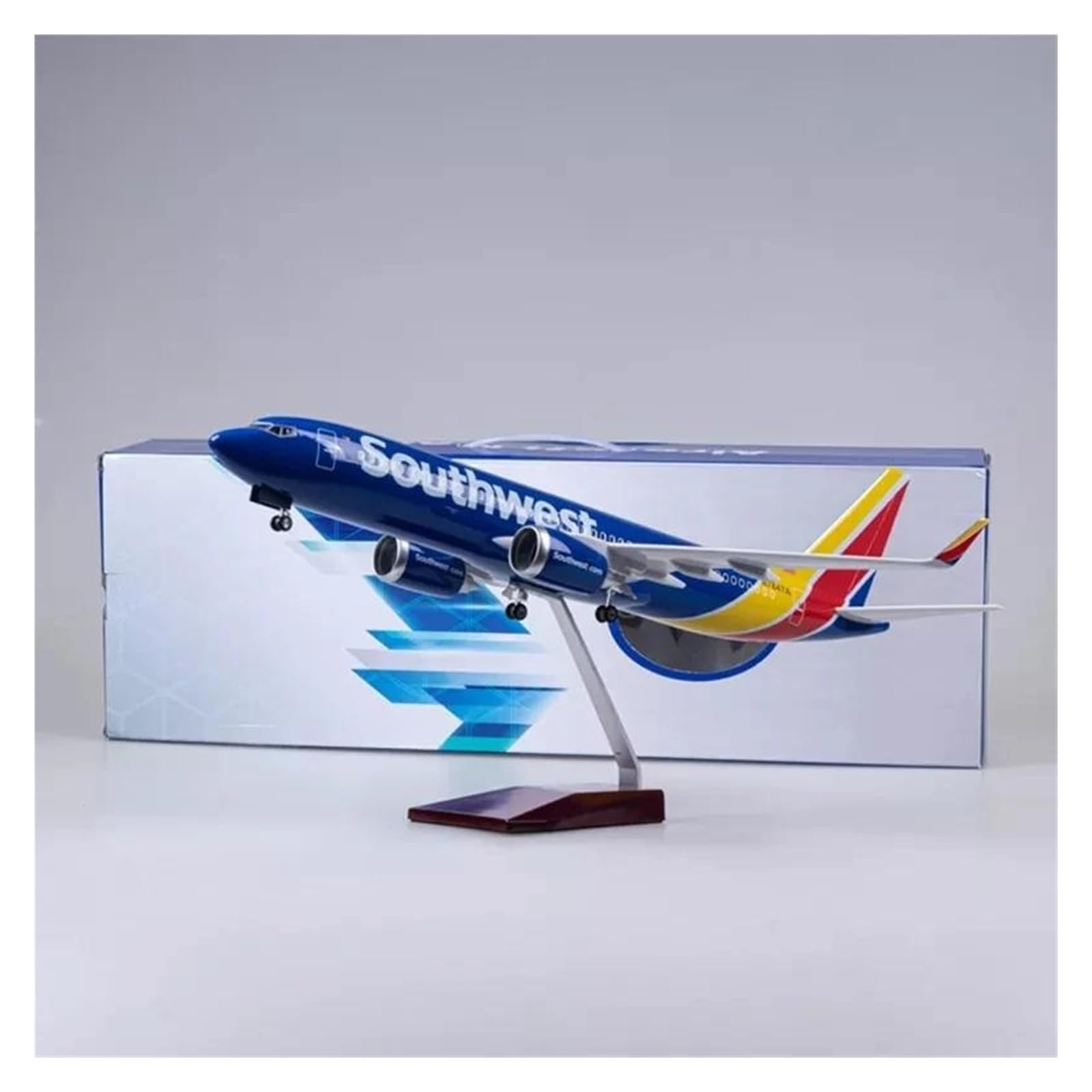 Odlewane zabawki samolotowe w skali 1/85 dla modelu samolotu serii 737 B737 Southwest Diecasting żywica kolekcja samolotów klasyczny model do zbierania i wyświetlania (ze światłem)