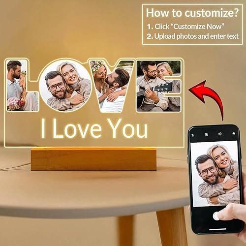 Miniatura 2 de Marcos de fotos personalizados, marcos de fotos personalizados, marco de fotos personalizado, regalo de aniversario personalizado para el día de San