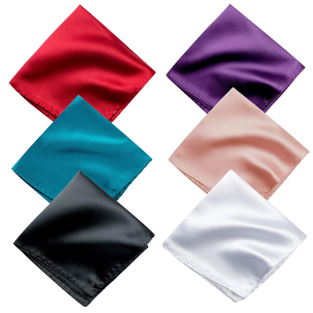 young arrow Satin Pocket Square for Men, Wedding Handkerchief for Suits, Blazers & Tuxedo, Men's Pocket Square Combo (Pack of 6) (Multicolor)-picture-18