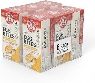 Three Little Pigs Gourmet Egg Bites, Sous-Vide Breakfast Sausage and Cheddar, Refrigerated, 6 Packages of 8.4 Ounces, Perfect for Keto-Friendly or Gluten-Free Meals, USA Made