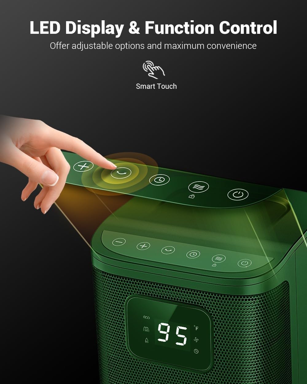 LED Display and Function Control panel of the KopBeau Space Heater