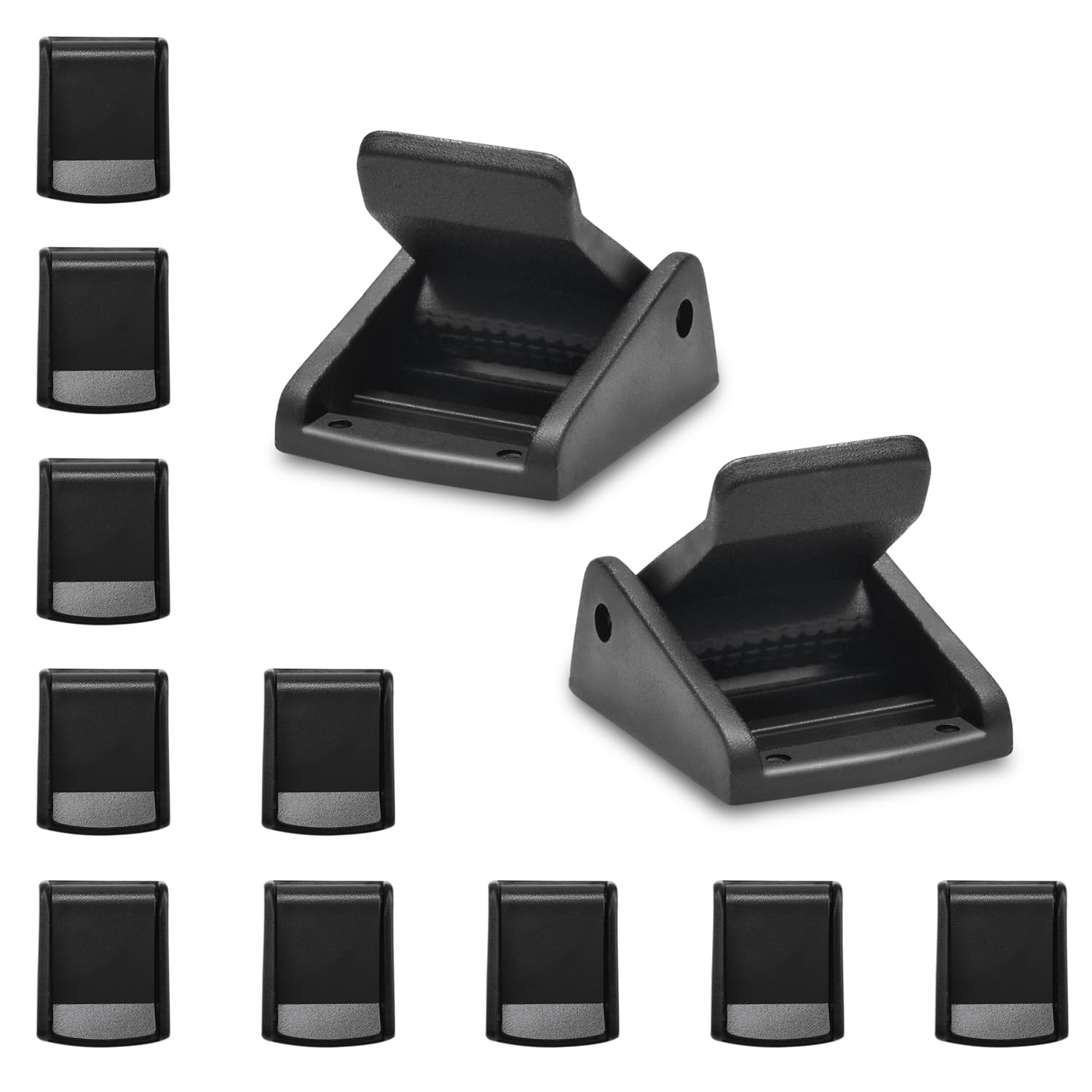 10Pack 3/4 Inch Black Cam Buckles, Plastic Toggle Buckle Clip for Pet Chest Vest, Car Roof Bag, Backpack Luggage Straps, Belt DIY Craft Accessories (19.5mm)