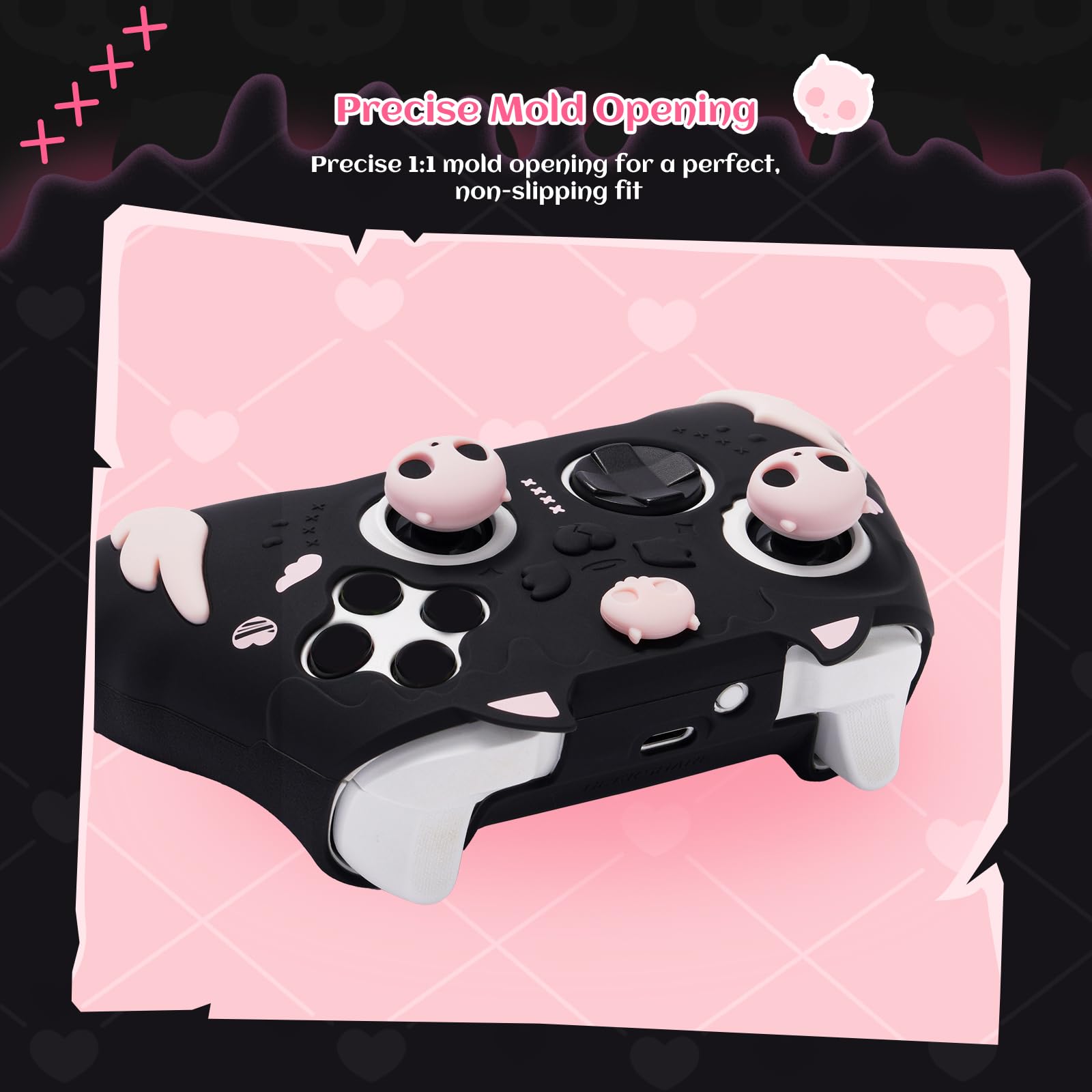 GeekShare Custodia in silicone per controller Xbox Series X/S, antiscivolo, in silicone morbido, impugnatura in gomma morbida per controller Xbox – Scheletro dolce