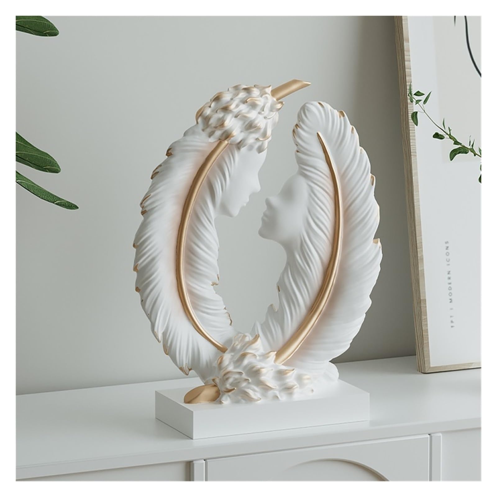 Wohndeko Kreative Federfigur Skulptur Dekoration Wohnzimmer Schlafzimmer abstrakte Kunst Ornamente