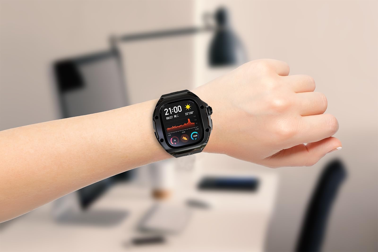 VeveXiao Funda resistente con correa compatible con Apple Watch Ultra 49mm funda protectora metal con correa de silicona a prueba golpes para iWatch Ultra 49mm correa para hombre y mujer