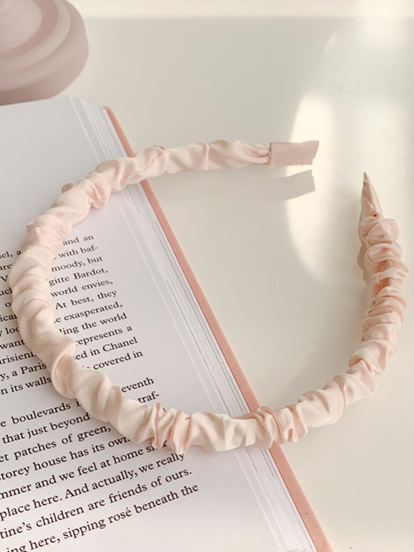 MOKIRO Solid Ruched Headband Daily wear (Color : Baby Pink, Size : One-Size)