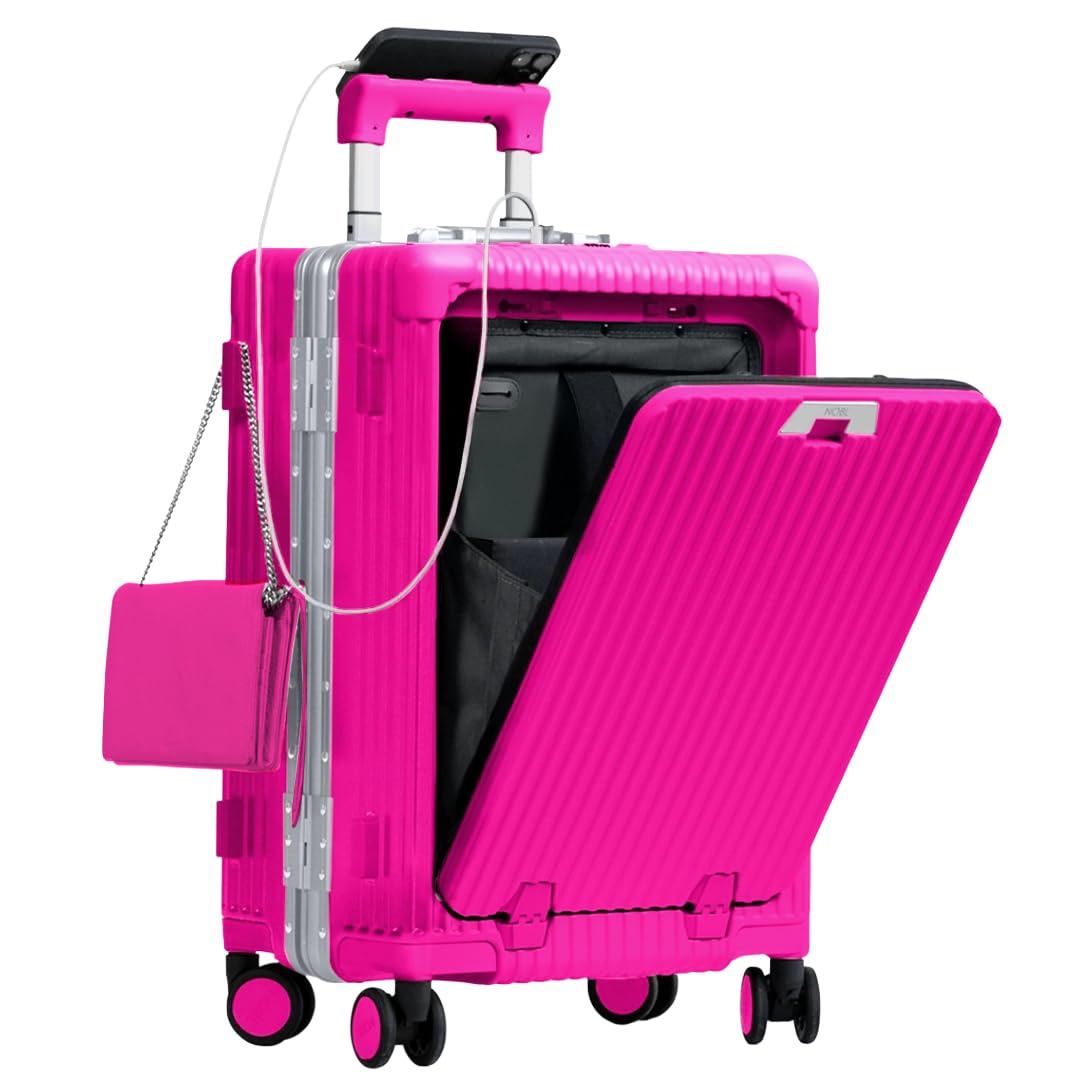 Nobl Travel Carry On Luggage Noble Zipperless Aluminum Frame PC Hard Shell Suitcase 20 8x15x8 7 Airline Approved