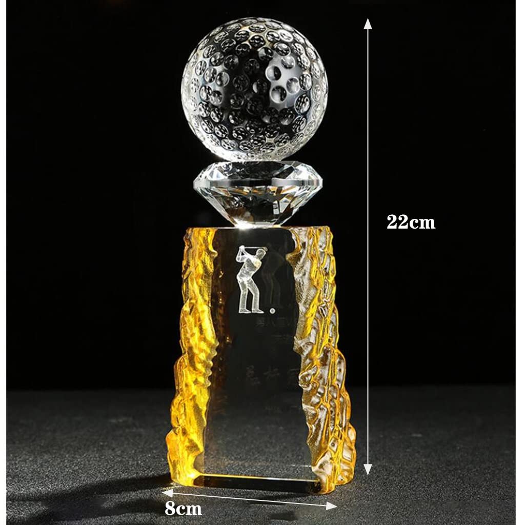 Trofei, medaglie e premi Trofeo di Cristallo da Golf Trofeo dei Premi del Torneo Internazionale di Golf Premi per Il Golf Sportivo con Scritte Creative Ornamento del Trofeo Commemorativo di Golgao