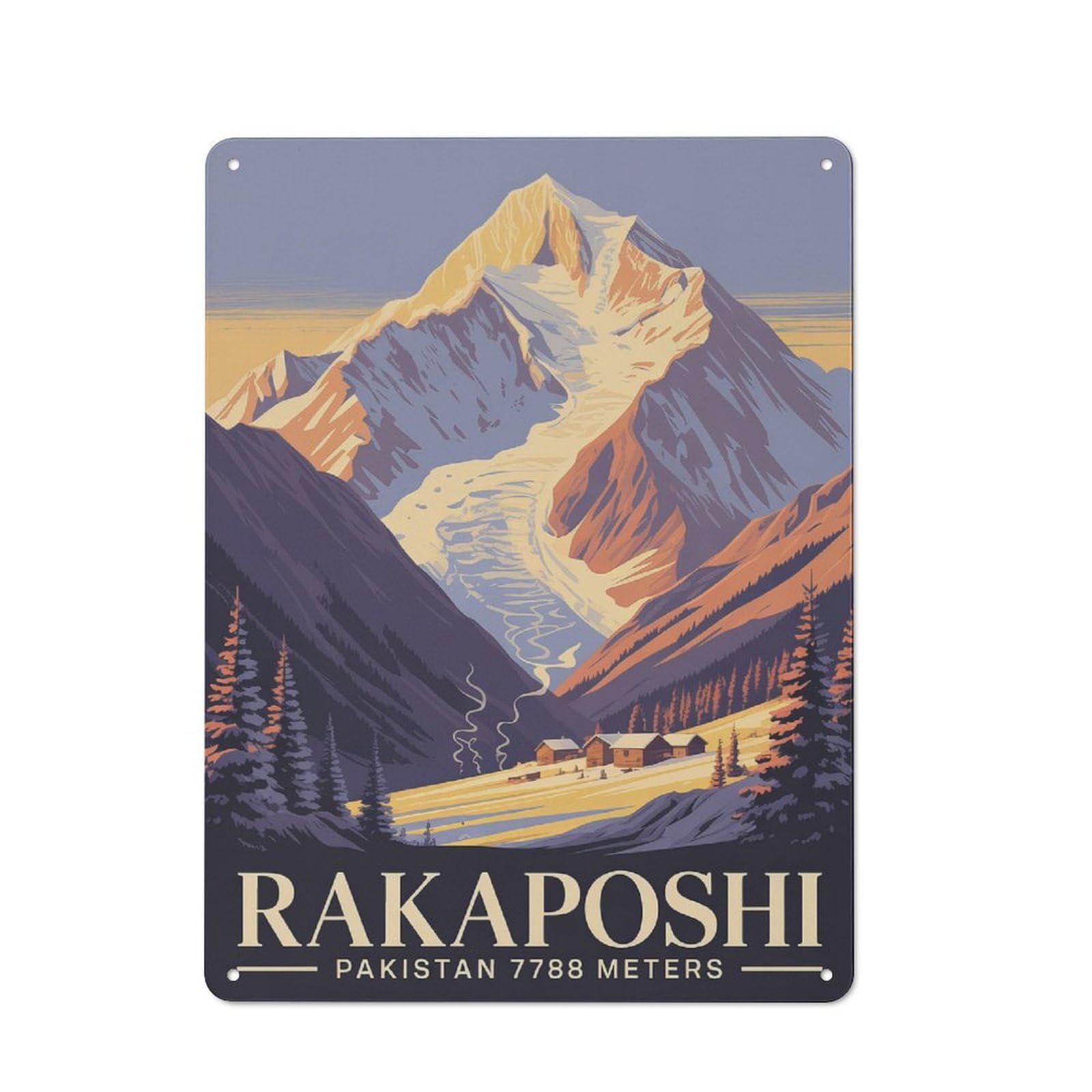 Junmoney Style-20 Smart Rakaposhi Mountain Pakistan Travel Office Metal Sign 40X30cm, Creative Space Decor For Home Office, Reading Corner Or Bedroom