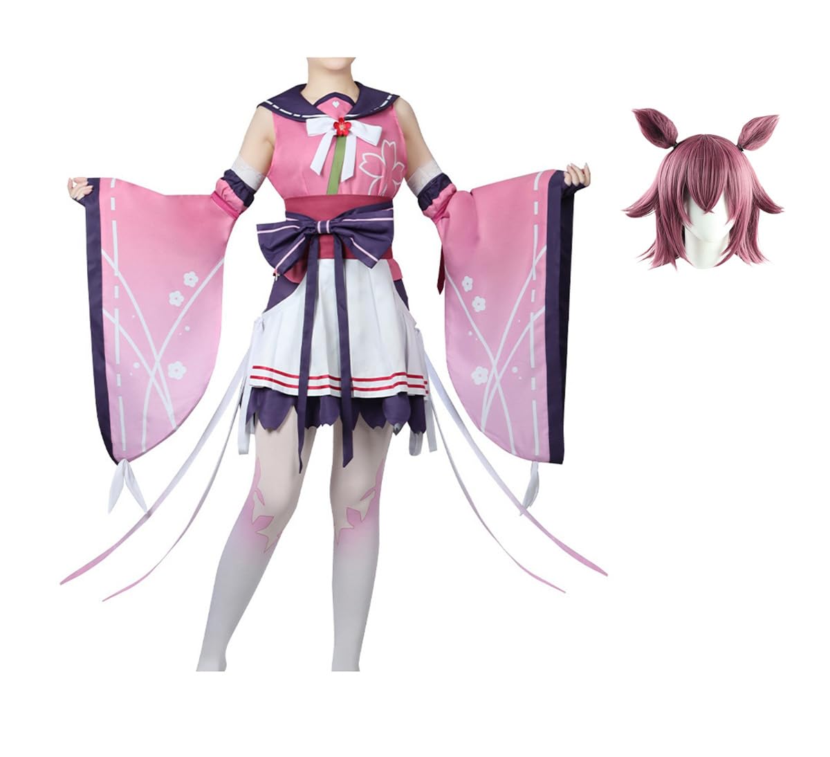 Amazon | ウマ娘 コスプレ衣装 サクラチヨノオー ウイッグ付き 耳付き 