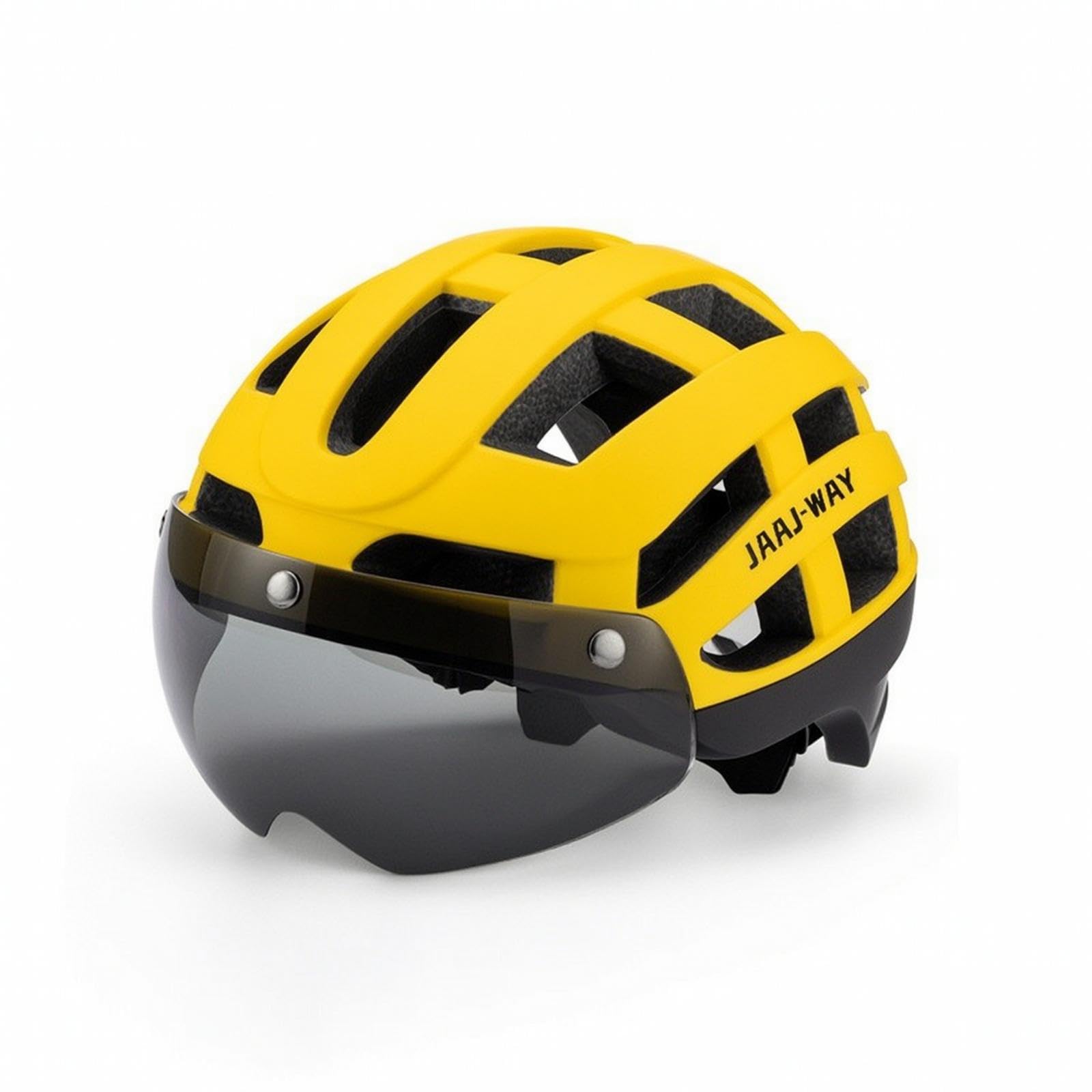 Helmet with Visor Secure Helmet with Visor High Visibility for Cyclists, Commuters, Biking, Road Riding, Commuting Yellow Black-image-9