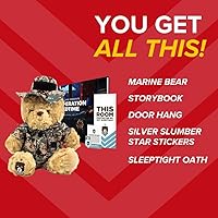 Vista 5 de ZZZ Bears SGT Sleeptight Oso de Peluche de Marine con Libro de Cuentos y Sistema de Sueño, Regalo Reconfortante para Niños de Marines, Ayuda
