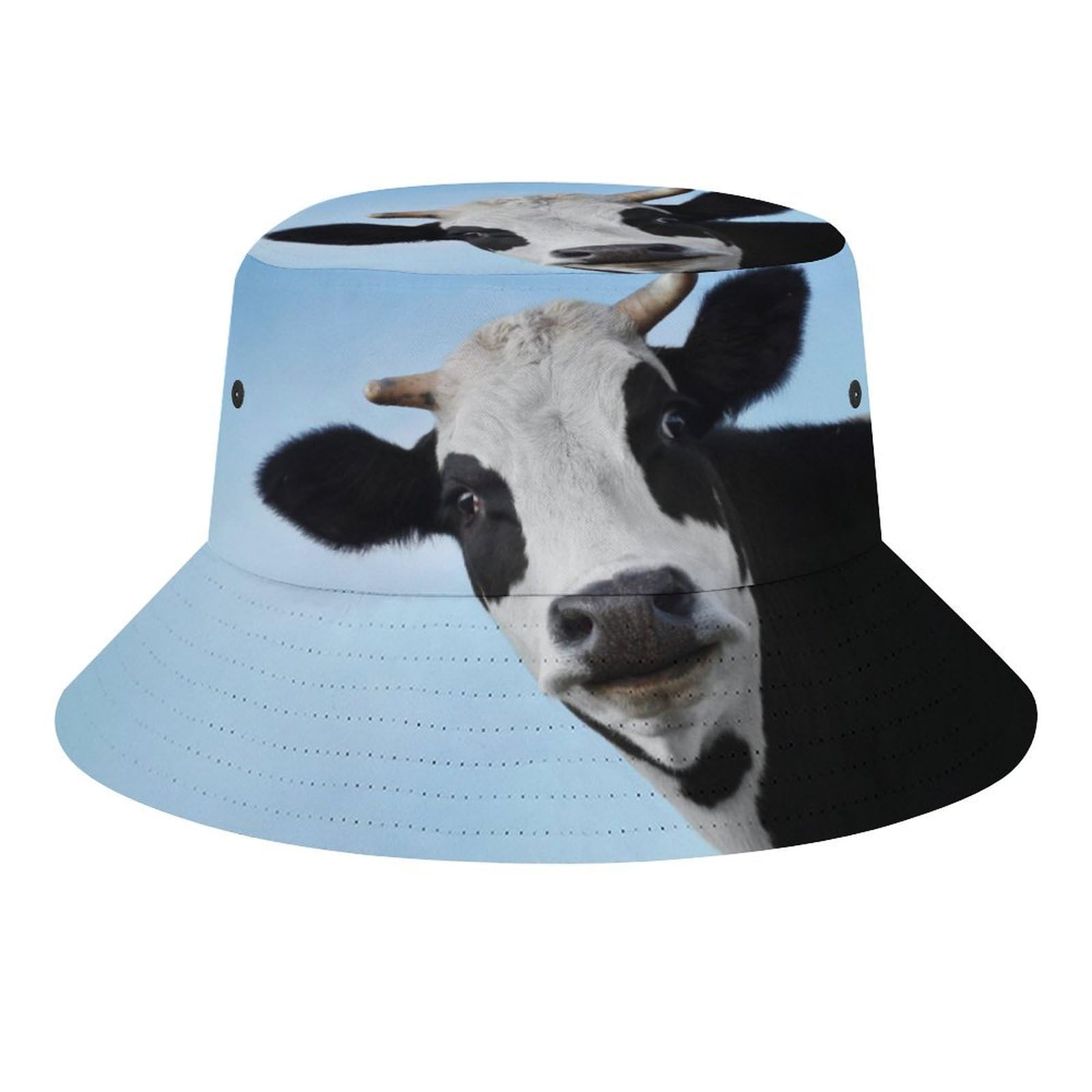 Funny Cow Sticking Out Tongue Bucket Hat for Men Women Packable Fisherman Hat Sun Cap Outdoor Travel Beach Caps