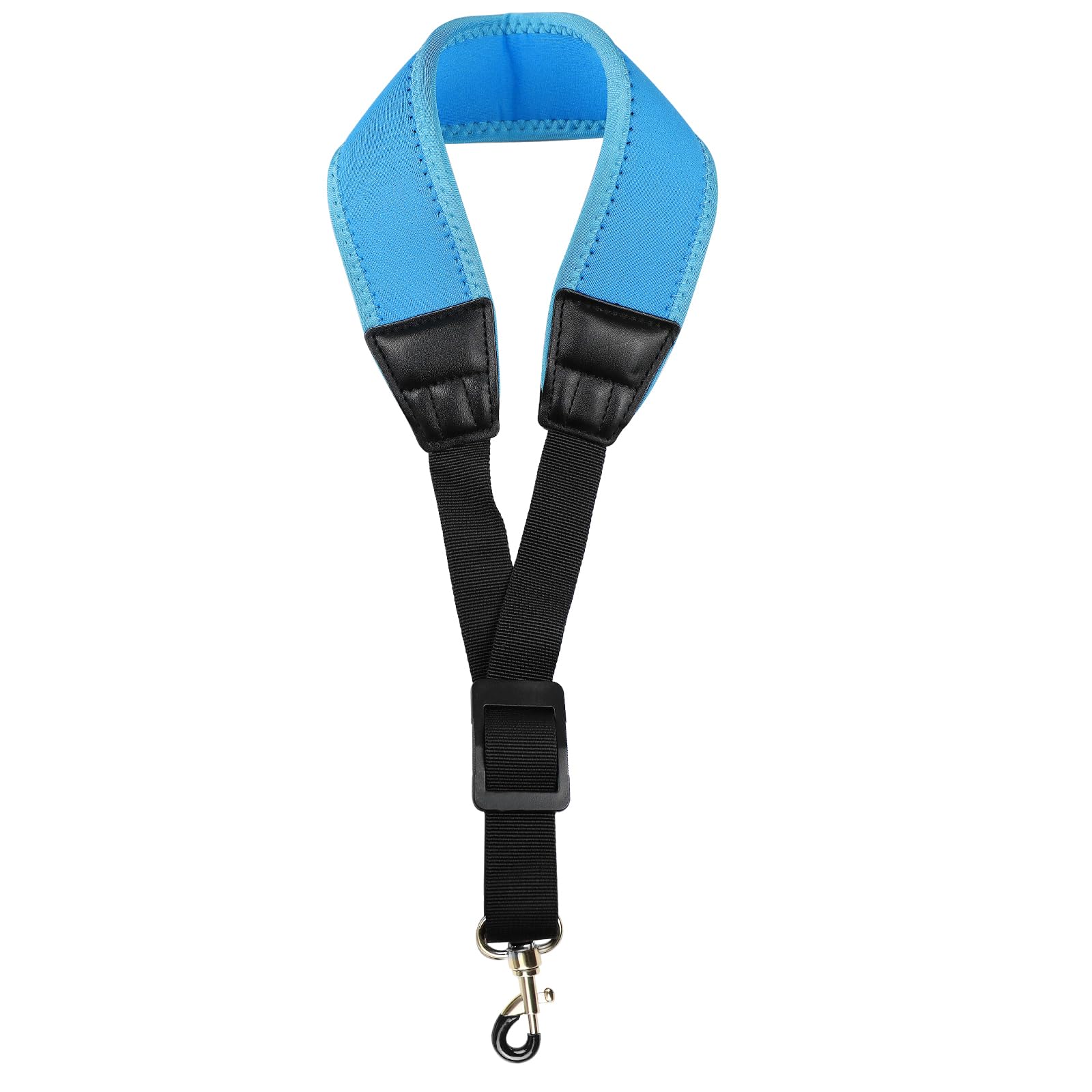 KUWAN Saxophone Neck Strap Soft Sax Leather strap Padded for Alto Blue1