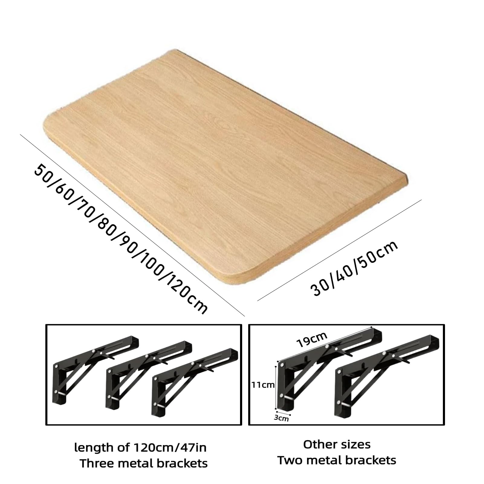 Tavolo pieghevole da parete resistente, banco da lavoro pieghevole per garage, ufficio e casa, salvaspazio, opzioni di 40 cm e 60 cm, versatile tavolo da lavoro pieghevole
