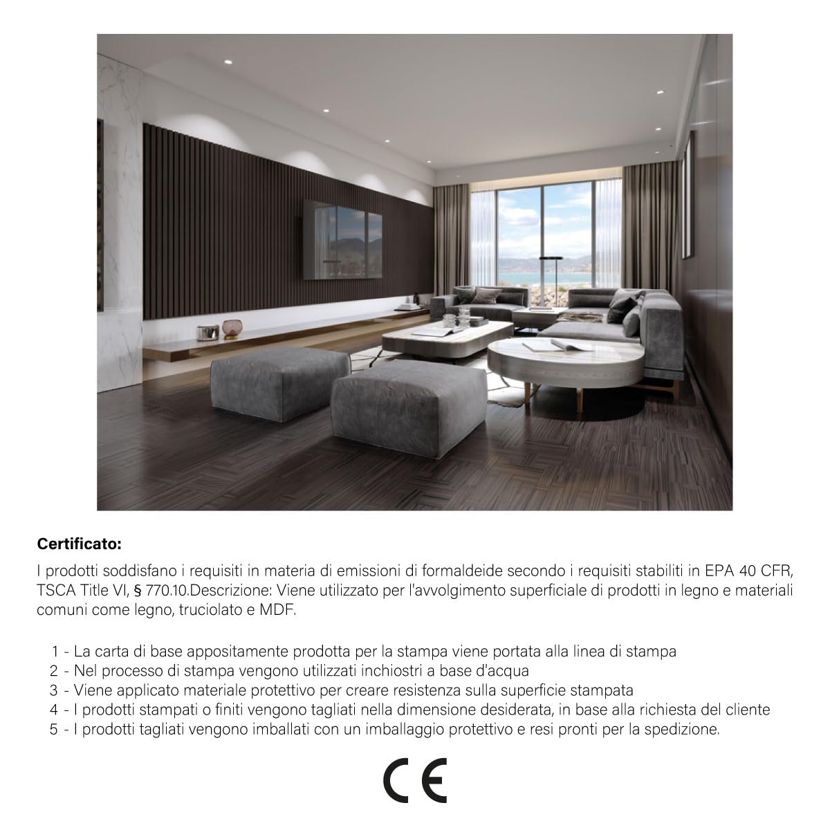 Pannelli Decorativi Acustici per Pareti, Pannelli Murali Design Effetto Legno, Pannelli Fonoassorbenti per Soffitto cm 60 x 275 (1,65 mq) (Faggio)
