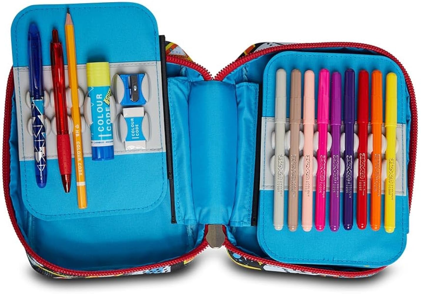 Estuche Sj Gang 3 Compartimentos - Kit Completo Niñas Estuche Escolar Sj Gang