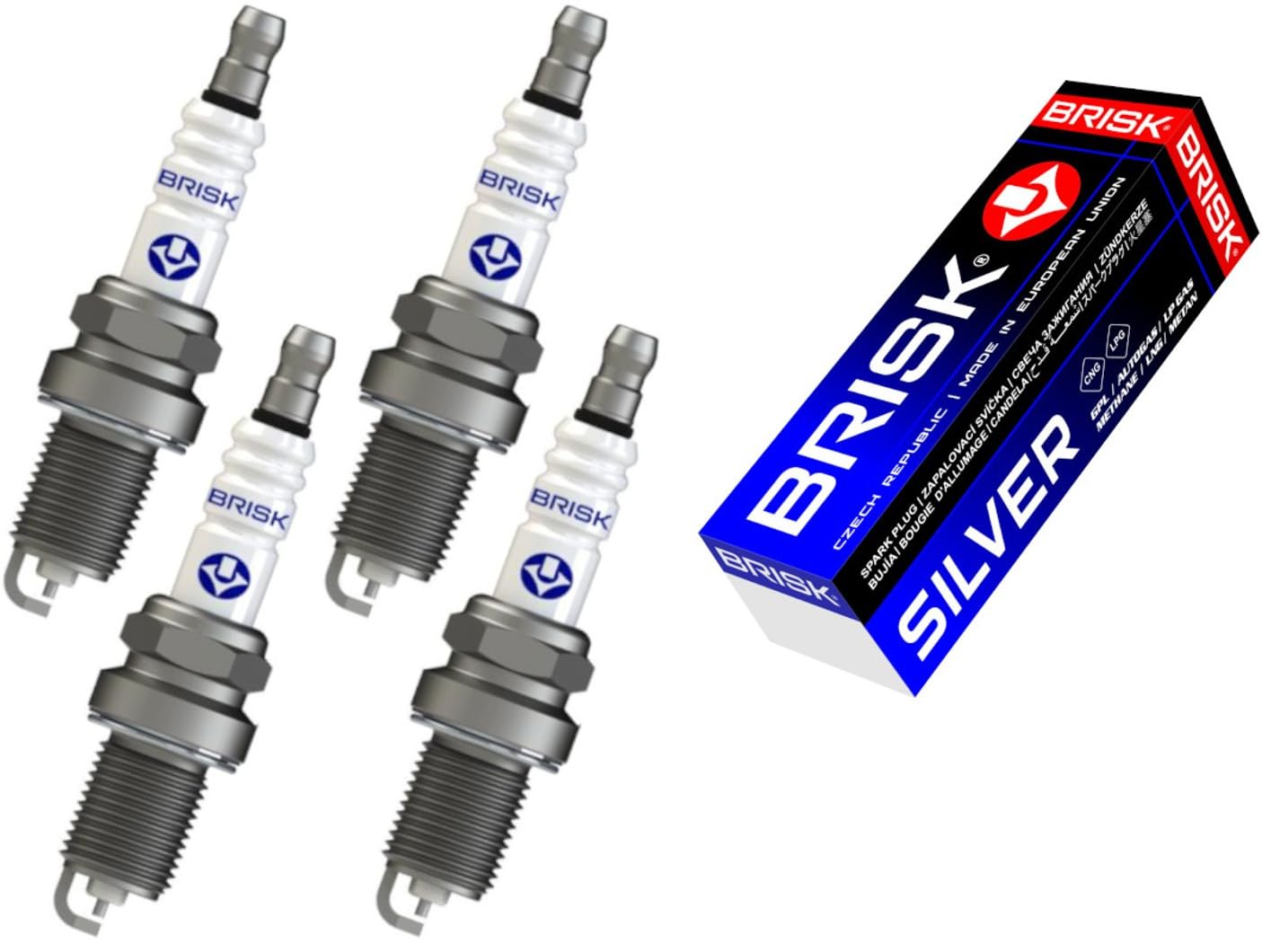 BRISK Silver DR17YS-9 1463 Candele d'accensione Benzina GPL Metano, set di 4