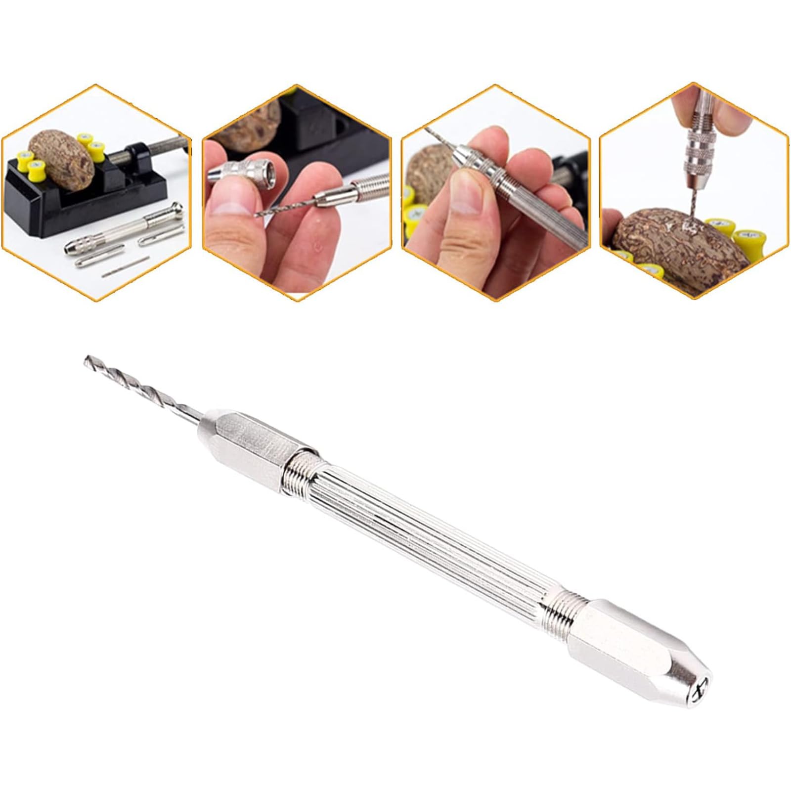 Mini Trapani a Mano 0,5-3,2 mm Trapano Modellismo con 10 Punte Micro Twist Drill Bits per Bricolage