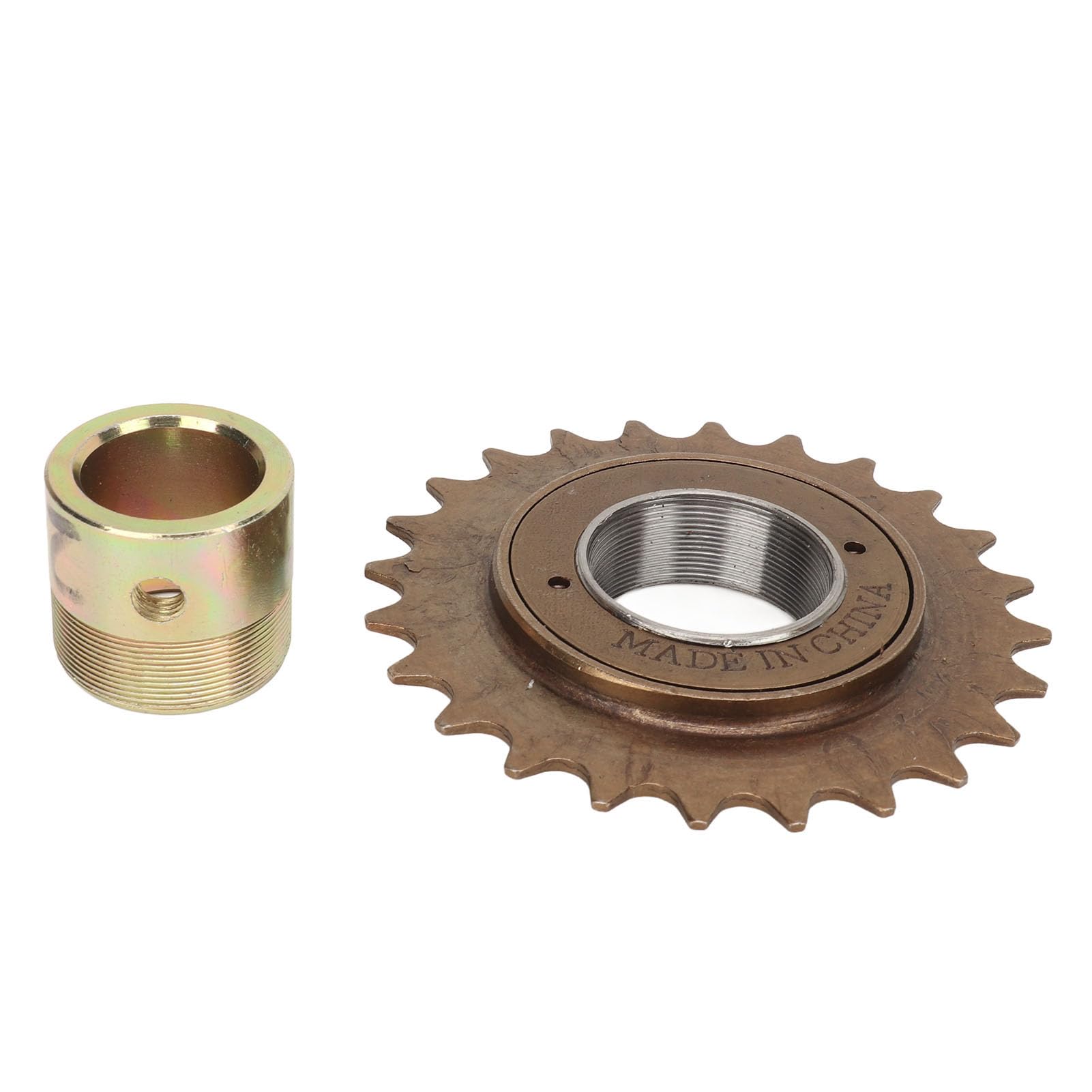 Pilipane Bike Freewheel Adapter Set Professional 24T Single Speed Freewheel 24mm Flywheel Connector Adapter Set for Electric Tricycles Motorcycles Go Karts Iron Material