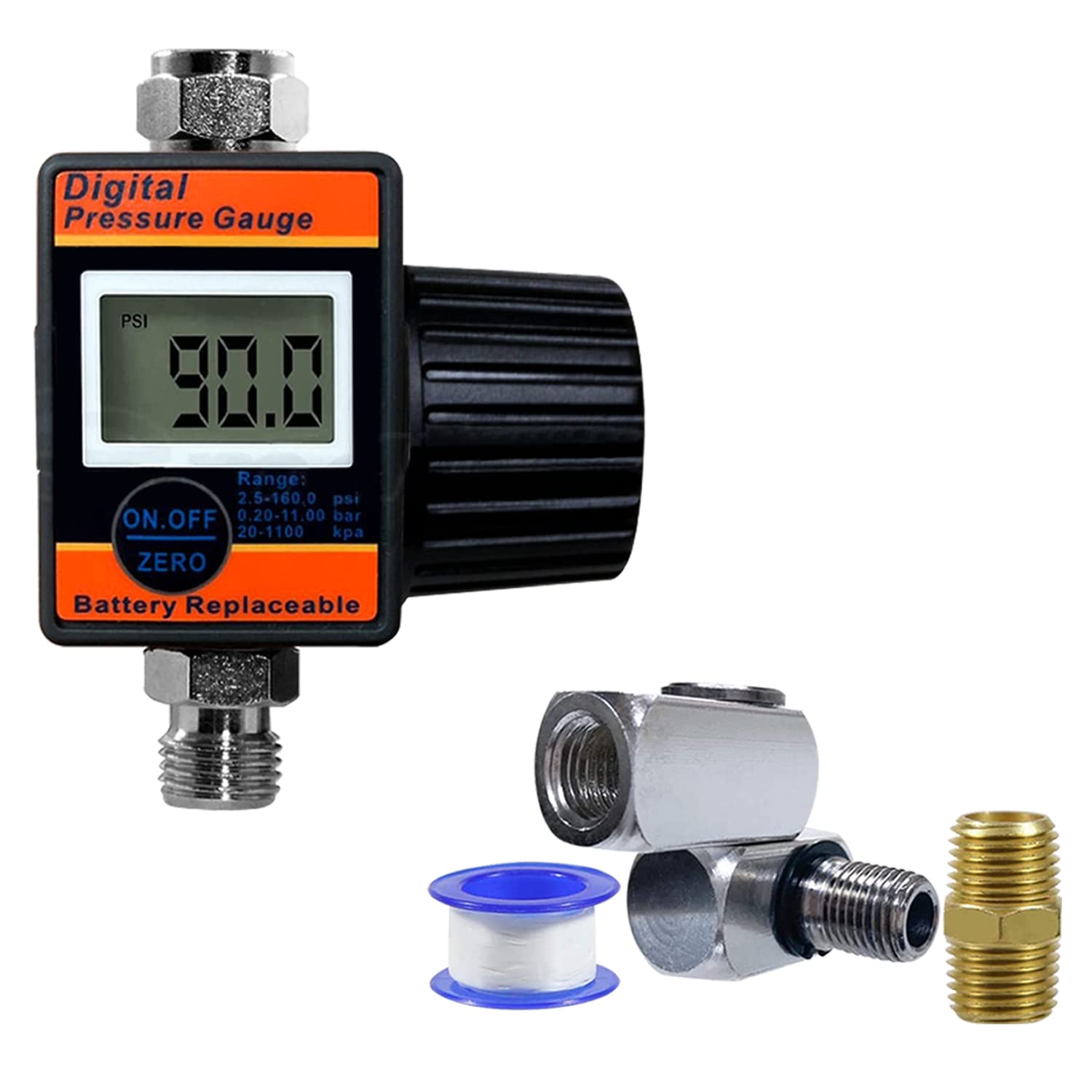 LE LEMATECDAR02B Digital Regulator and Swivel Air Fittings Bundle