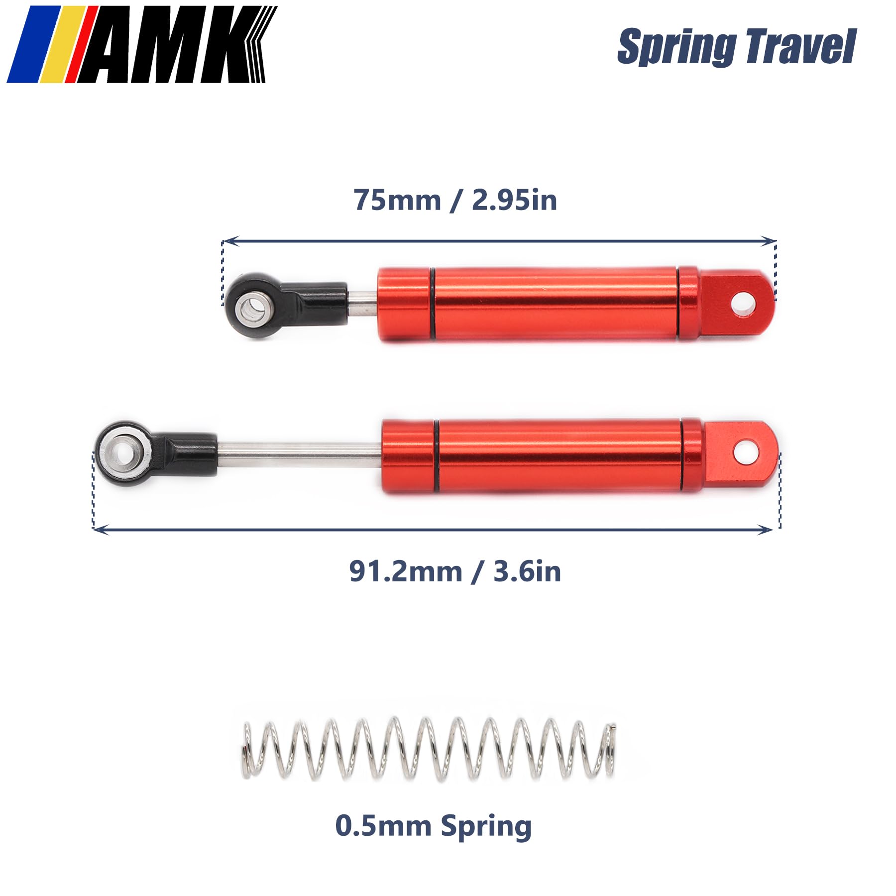 Amortiguadores Llenos De Aceite De Gran Diámetro De Aluminio De 75mm Y