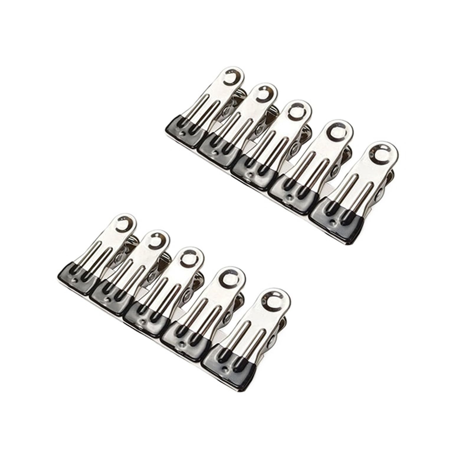 100Pcs Stainless Steel Clothes Peg Household Multipurpose Sealing Clips Windproof Non Slip No Trace Fixed Clamp Airing Clothespin Stainless Steel Clothes Peg(Black)