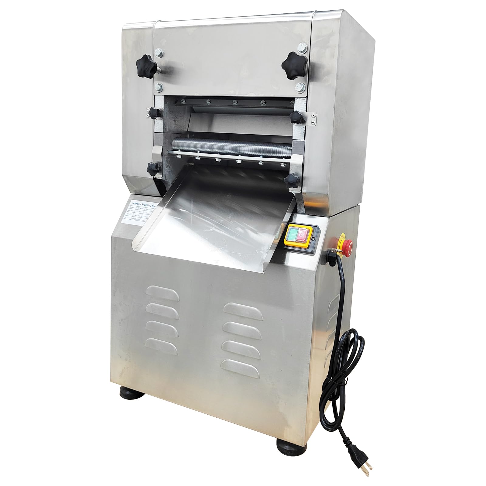 Commercial Electric Noodle Machine High-speed Press Dough Machine with 1.5mm & 3mm Round Cutter Head for Pasta,Dumpling Skin,Noodle,Bread Electric Dough Sheeter 2.2KW 110V