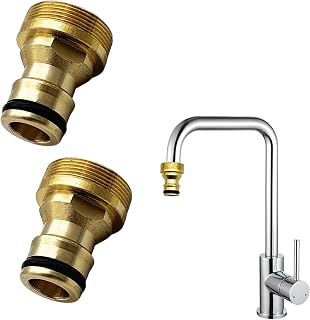 2 unidades de conectores universales para grifo mezclador, adaptador de manguera de jardín, adaptador de grifo de manguera de jardín, acoplamiento rápido para conexión de manguera de 1/2 y 3/4