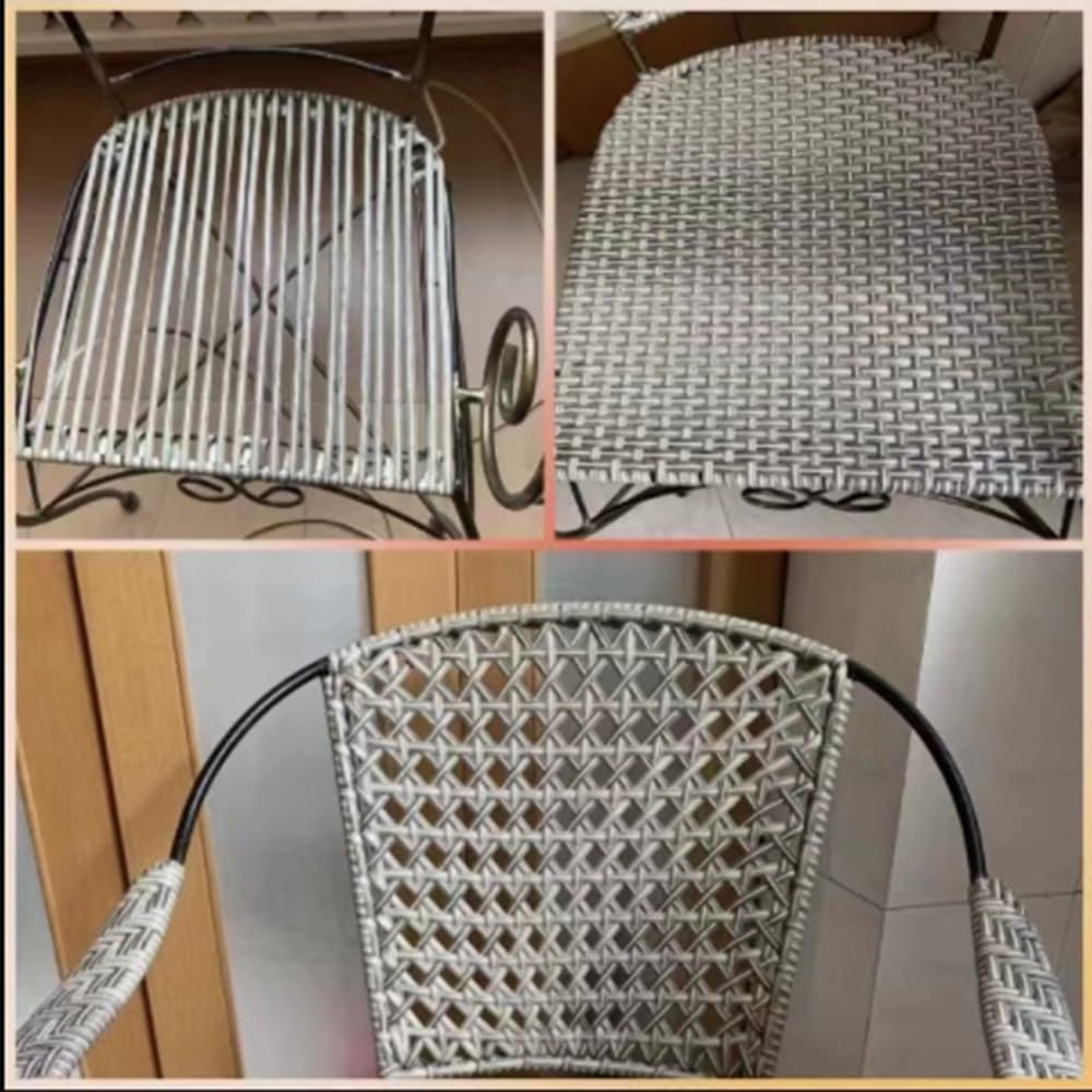 Kit di riparazione in vimini da 197 piedi, kit di fissaggio piatto in rattan sintetico for mobili da giardino, 1 pcs(Striped Coffee)